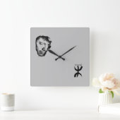 Matoub Lounès Quadratische Wanduhr (Zuhause)