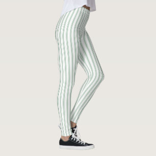 Matratze Ticken Streifen Muster Moss Grün Weiß Leggings