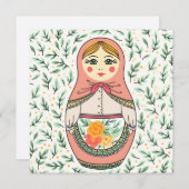 Matreshka Feiertagskarte (Vorne/Hinten)