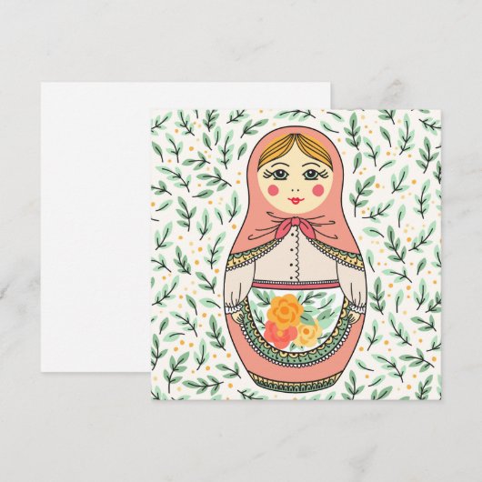 Matreshka Feiertagskarte (Vorne/Hinten)