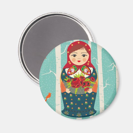 Matreshka Magnet (Vorderseite/Rückseite)
