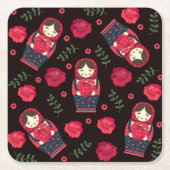 Matreshka Rechteckiger Pappuntersetzer (Vorderseite)