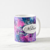 Matriarch-Tasse mit Abstraktem Rosa und Lila Swirl Kaffeetasse (VorderseiteRechts)