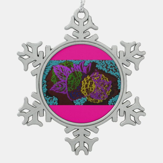 Matrimony Schneeflocken Zinn-Ornament (Vorderseite)