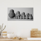 matrioshka Familie_b&w Poster (Küche)