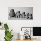 matrioshka Familie_b&w Poster (Heimbüro)