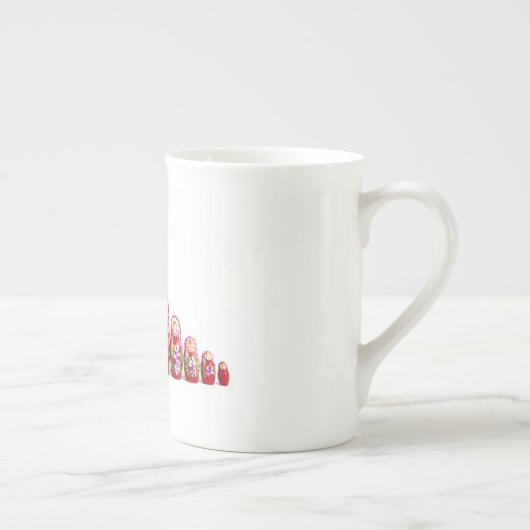 Matrioshka Holzkulturmal - Russisch Porzellantasse (Rechts)