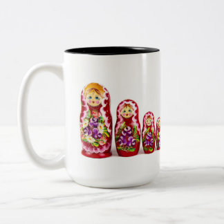 Matrioshka Holzkulturmal - Russisch Zweifarbige Tasse