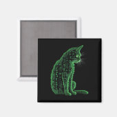 Matrix Cat Art Magnet (Vorderseite/Rückseite)