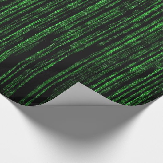 Matrix-Code 1-Wrapper Geschenkpapier (Ecke)