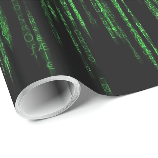 Matrix-Code 1-Wrapper Geschenkpapier (Rolleneckpunkt)