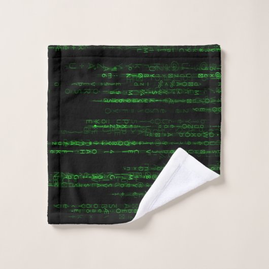 Matrix-Code Badhandtuch Set (Waschlappen)