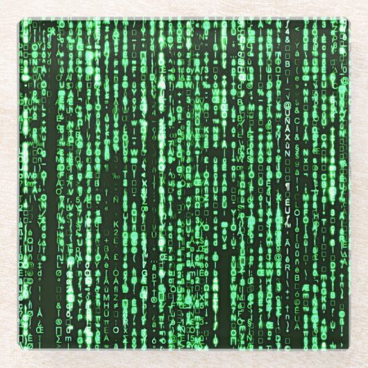 Matrix Code Be a warrior againt the system Glasuntersetzer (Vorderseite)