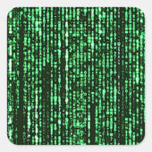 Matrix Code Be a warrior againt the system Quadratischer Aufkleber (Vorderseite)