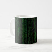 Matrix-Code | Die Matrix | Schwarz und Grün Kaffeetasse (Vorderseite Links)