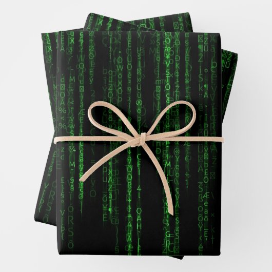 Matrix-Code Geschenkpapier Set (Beispiel)