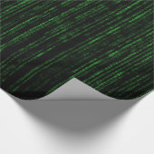 Matrix-Code, grüner Binärcode  Geschenkpapier (Ecke)