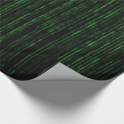 Matrix-Code, grüner Binärcode  Geschenkpapier (Ecke)