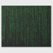 Matrix-Code, grüner Binärcode Geschenkpapier (Flach)