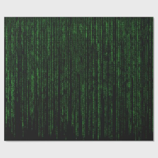 Matrix-Code, grüner Binärcode Geschenkpapier (Flach)