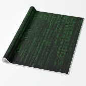 Matrix-Code, grüner Binärcode Geschenkpapier (Ungerollt)
