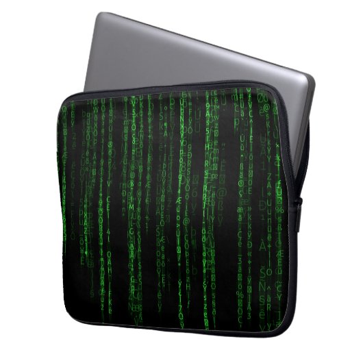Matrix-Code Laptopschutzhülle (Vorderseite Links)