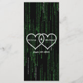 Matrix-Code Menükarte (Rückseite)