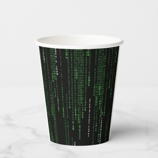 Matrix-Code Pappbecher (Rückseite)