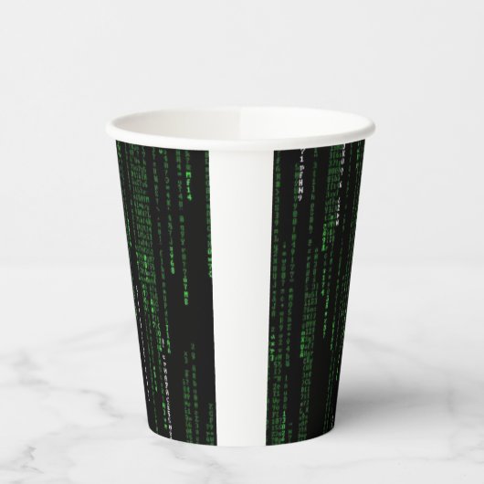 Matrix-Code Pappbecher (Links)