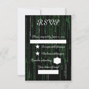 Matrix-Code RSVP Karte