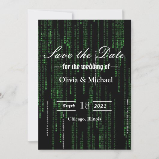 Matrix-Code Save The Date (Vorderseite)
