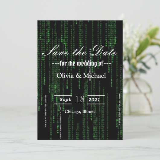 Matrix-Code Save The Date (Stehend Vorderseite)