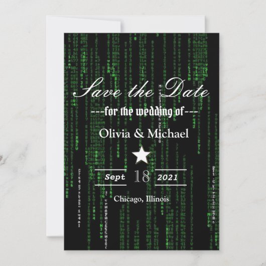 Matrix-Code Save The Date (Vorderseite)