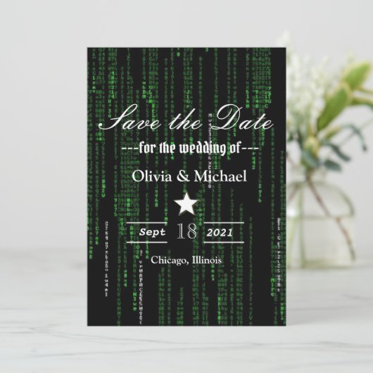 Matrix-Code Save The Date (Stehend Vorderseite)