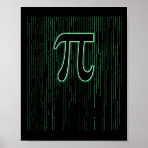 Matrix Inspiriert Pi Tag 3.14 Nummer Pi Symbol Mat Poster