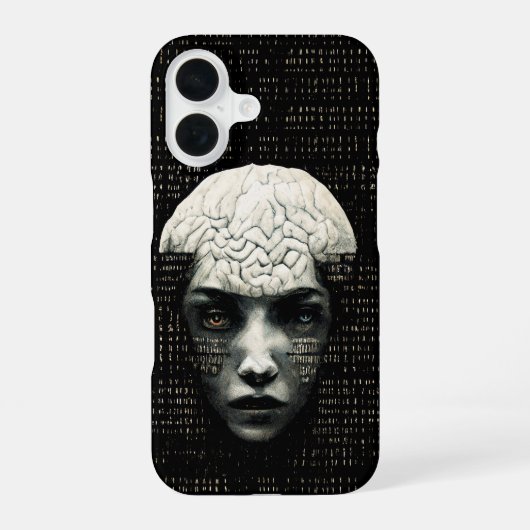Matrix-Mann-Binär-Code iPhone 16 Hülle (Rückseite)