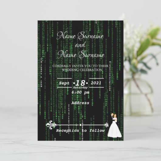 Matrixcode Einladung (Stehend Vorderseite)