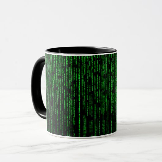 Matrixhintergrund Tasse (Vorderseite Links)