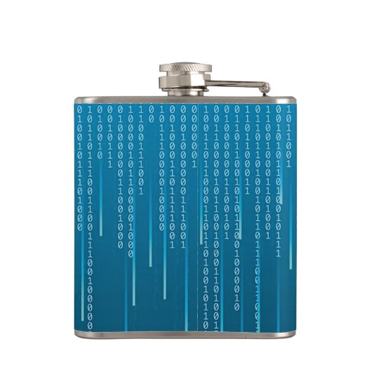 Matrixmuster in Blau Flachmann (Rückseite)