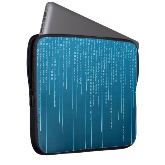 Matrixmuster in Blau Laptopschutzhülle (Vorne Rechts)