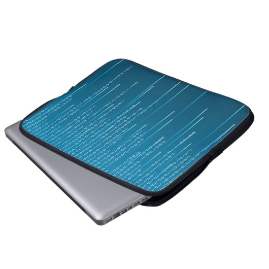 Matrixmuster in Blau Laptopschutzhülle (Vorne Knopf)