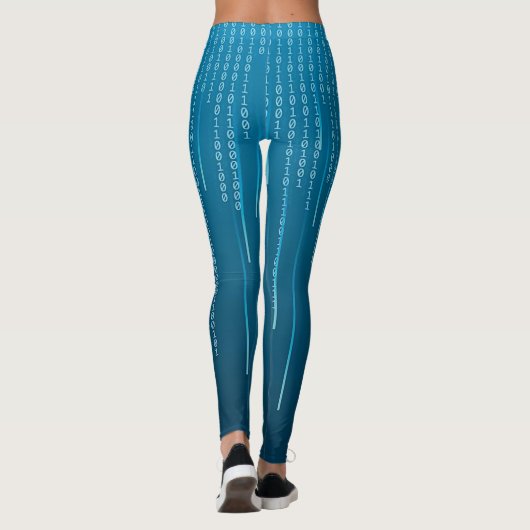 Matrixmuster in Blau Leggings (Rückseite)