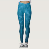 Matrixmuster in Blau Leggings (Vorderseite)