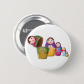 Matrjoschka-Puppe - Russische Nested Dolls Muster Button (Vorne & Hinten)