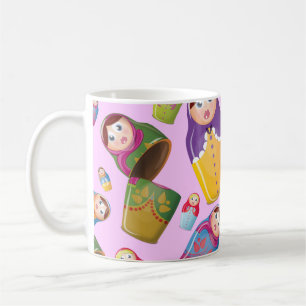 Matrjoschka-Puppe - Russische Nested Dolls Muster Kaffeetasse