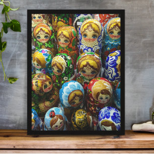 Matrjoschka-Puppen-Souvenir-Kiosk-Reisebild Poster