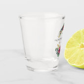 Matron der Ehrenhochzeit Rote Rose Mit Monogramm Schnapsglas (Links)