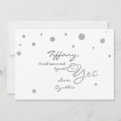 MATRON EONOR White & Silver Glitzer Dots Card Einladung (Rückseite)