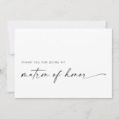 Matron of Ehre Dankeschön Karte | Modernes Minimal (Vorderseite)