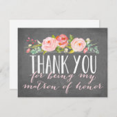 Matron of Ehre Vielen Dank | Bridesmaid Dankeskarte (Vorne/Hinten)
